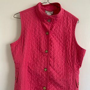 Talbots Petites Medium Pink Quilted Vest